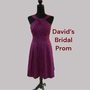 PLUM FORMAL BY DAVIDS BRIDAL SIZE 2 PROM WORTHY WORN ONCE